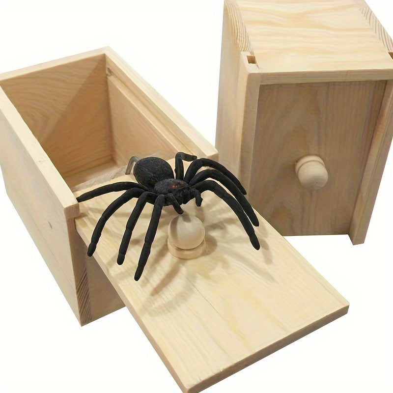 Spider Prank Box Wooden Spider Money Surprise Box Toy