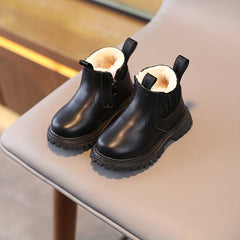 Vintage Style Girls' Ankle Boots with Fleece Lining