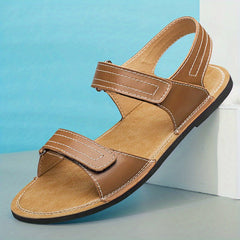 Men's Leather Outdoor Sandals Hook And Loop Fastener