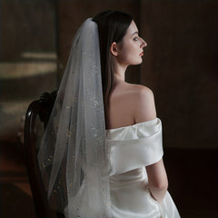 Sequin Head Veil Bridal Single Layer Wedding Hair Accessories