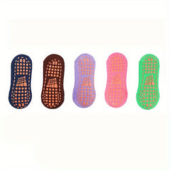5 Pairs Yoga Socks Non Slip with Grips for Fitness Pilates Ballet Dance