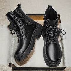 Men's Combat Boots Lace up Walking Shoes