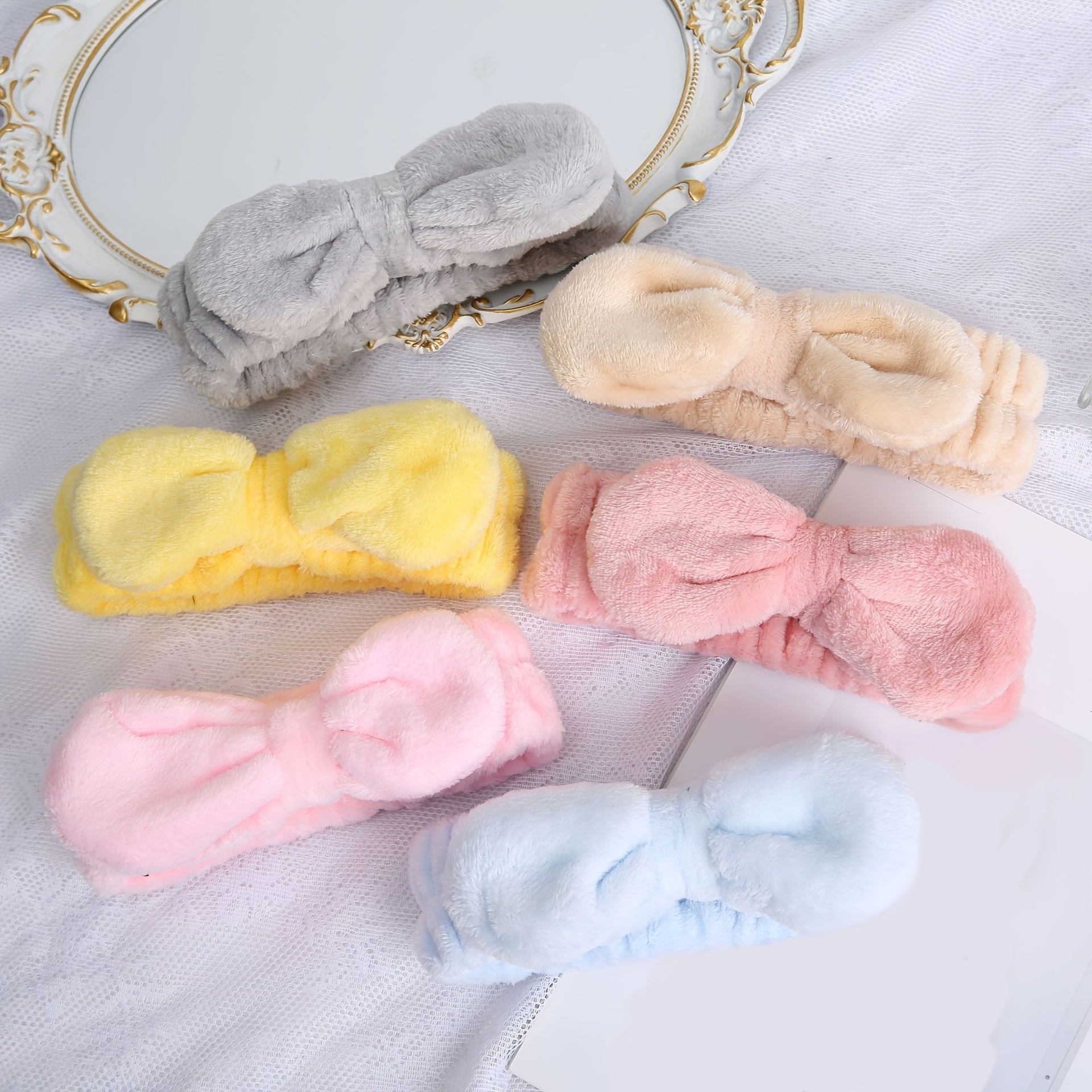 Coral Fleece Headband Bow Hair Band for Women
