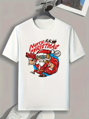 Christmas Cartoon Men's Graphic T-Shirt Casual Tee