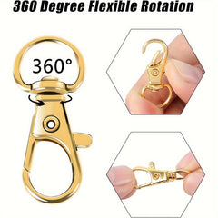 50pcs Swivel Clasps Snap Hooks Key Rings Metal Lobster Buckle Keychain