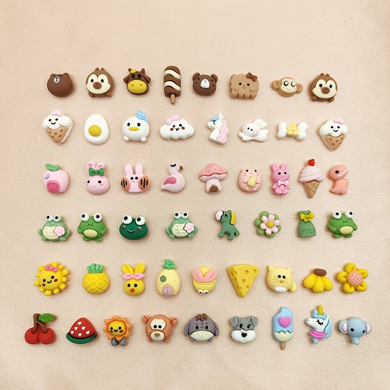 50pcs Mixed DIY Resin Cartoon Patches for Kids - S