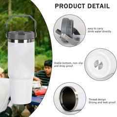 20oz Tumbler With Handle Stainless Steel Vacuum Flask