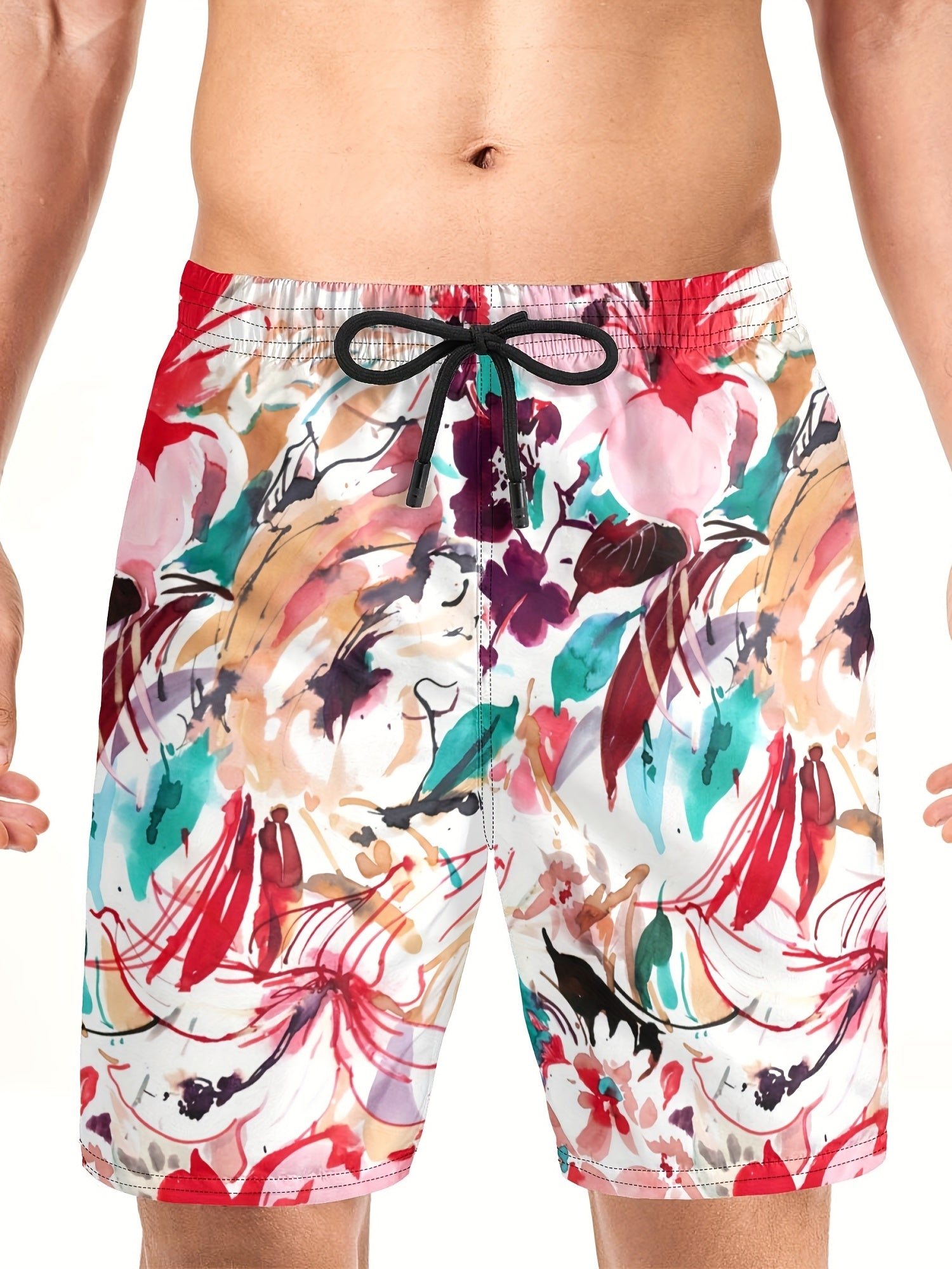 Tropical Quick Dry Mens Swim Trunks for Beach Pool