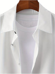 Men's Short Sleeve Lapel Shirt - Button Up Tops
