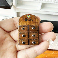 1:12 Dollhouse Kitchen Cabinet Decor with Spice Pendant