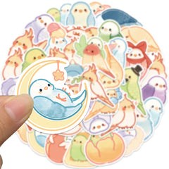 50pcs Cute Parrot Stickers for Water Bottles & Laptops