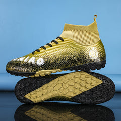 Boy's High Top Turf Football Boots Outdoor Soccer Cleats