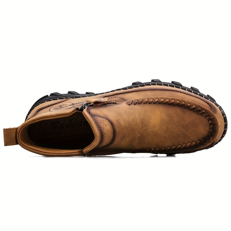 Men's Zipper Hiking Boots, Durable & Comfy for Camping