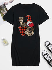 Women's Plus Graphic Print Short Sleeve Tee Dress