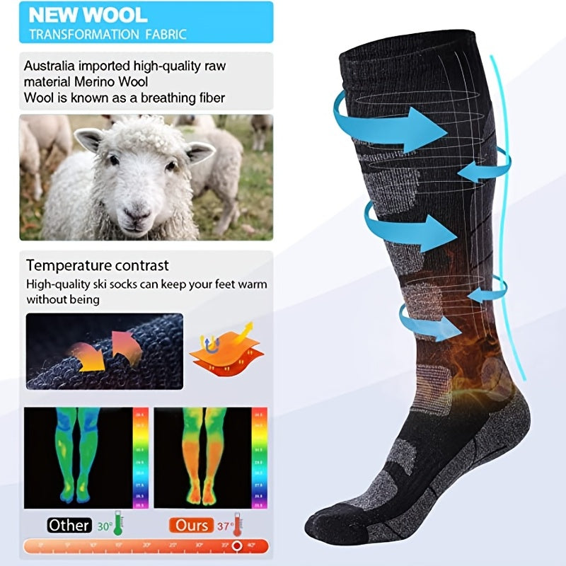 1pair Thermal Socks for Skiing Hiking Snowboarding Climbing