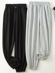 2pcs Elastic Waist Sports Pants with Pocket Women's Activewear