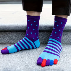 Men's Colorful Split Toe Tabi Socks Low Cut Five toe Novelty