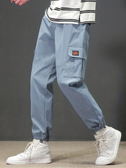 Men's Loose Cargo Pants Joggers Flap Pocket Trousers