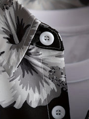 Hawaiian Style Flower Pattern Men's Short Sleeve Shirt
