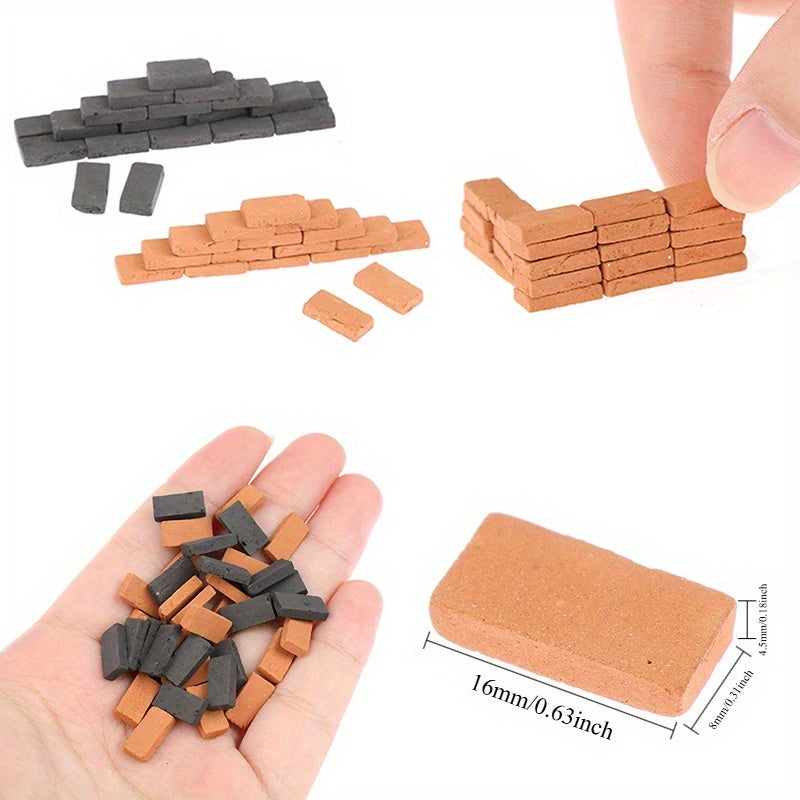 Mini Model House Building Blocks Red Bricks DIY Dollhouse Decor 1:1