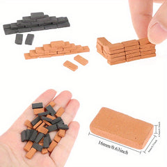 Mini Model House Building Blocks Red Bricks DIY Dollhouse Decor 1:1