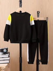 Block Letter Graphic Boys Sweatshirt & Sweatpants Set