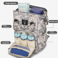 Waterproof Camouflage Diaper Bag Backpack Large Capacity for Moms