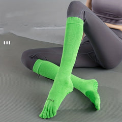 Non-slip Over Calf Yoga Socks with Grips for Pilates Barre Ballet