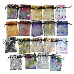10pcs Halloween Organza Gift Bags Random Mix Pouch