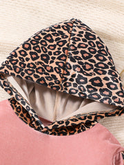 Leopard Velvet 2pcs Hoodie & Sweatpants Set for Girls