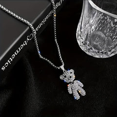 Titanium Steel Bear Pendant Necklace Gift for Boys and Girls