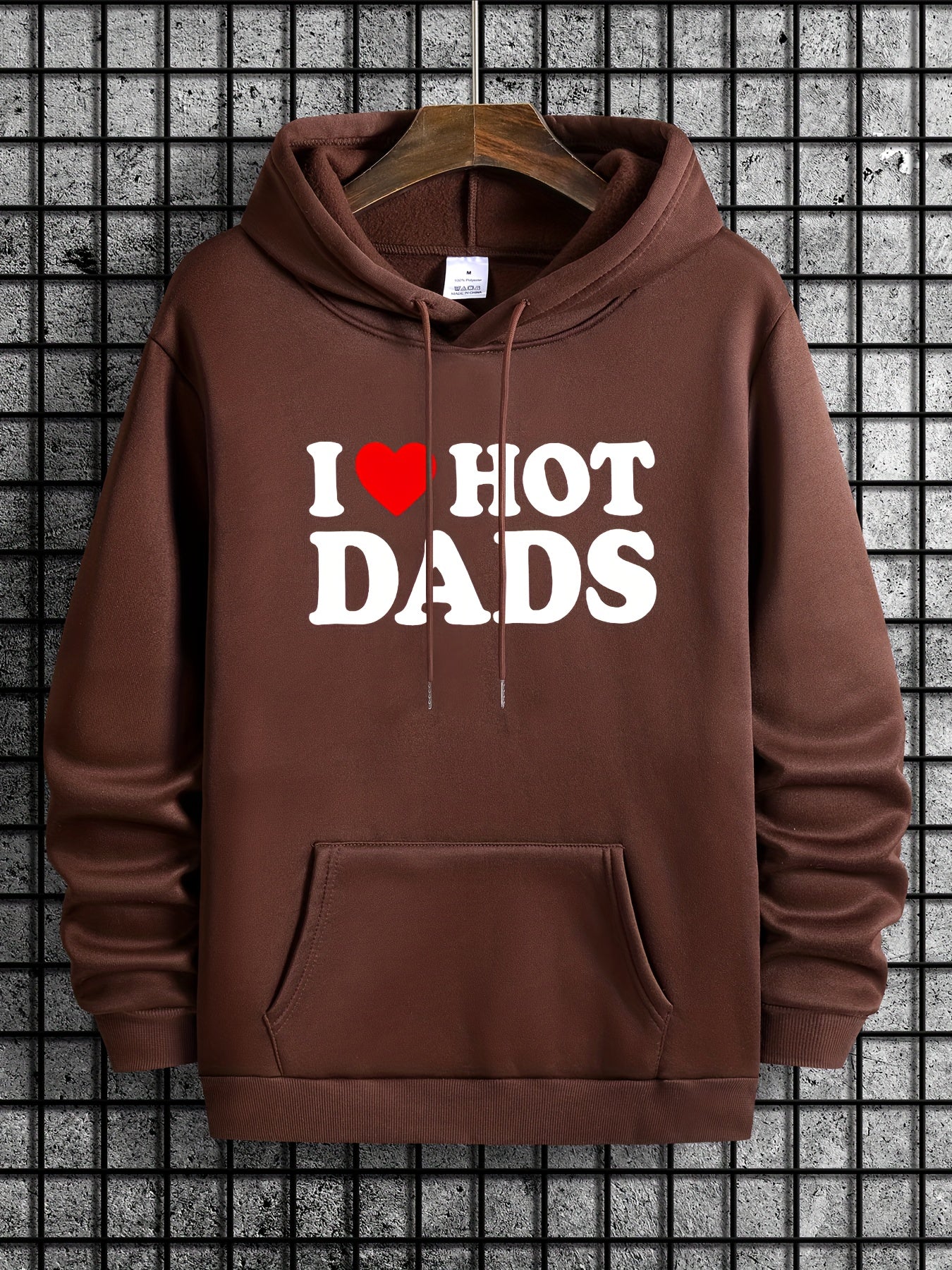 Hot Dads Funny Letter Print Hoodie for Men