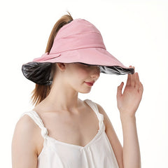 Wide Brim Sun Visor Hat Solid UV Protection Foldable Travel Beach Hat