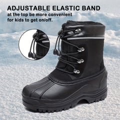 Boy's Snow Boots Fleece Lined Non slip Cozy Outdoor Hiking Shoes
