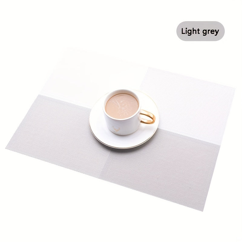 PVC Woven Placemats Washable Reusable Anti-fouling Table Mats Heat Insulatio