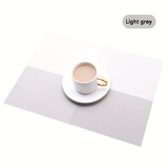 PVC Woven Placemats Washable Reusable Anti-fouling Table Mats Heat Insulatio