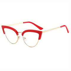 Triangle Metal Frame Clear Lens Glasses Anti Light Eyewear