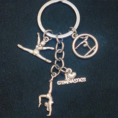 I Love Gymnastics Key Chain For Women - Gymnasts' Alloy Keychain