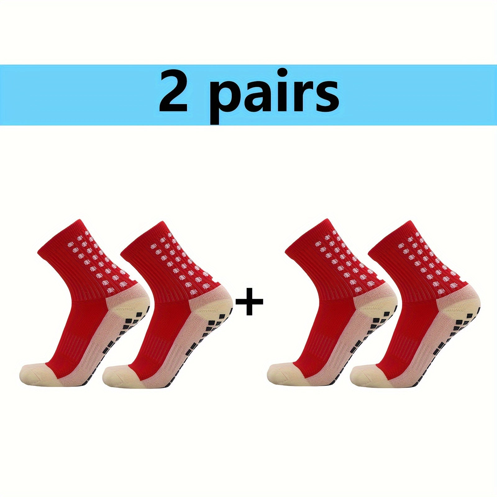 2 Pairs Men's Sports Socks Breathable Non-Slip Thickened