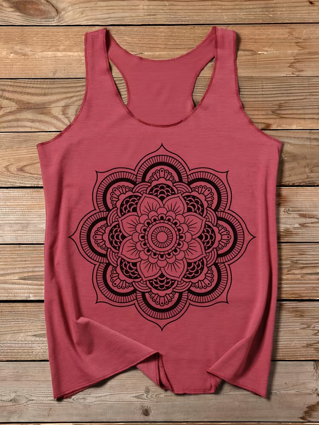 Floral Print Scoop Neck Tank Top Sleeveless Summer Women's Clothing