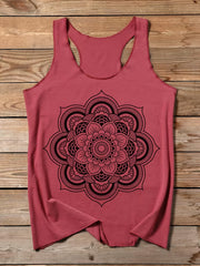 Floral Print Scoop Neck Tank Top Sleeveless Summer Women's Clothing