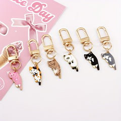 Animal Cartoon Cat Keychain For Purse Decor Adorable Kitten Accessory
