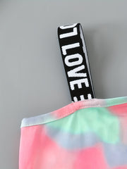 Toddler Girls Tie Dye Cami Crop Top & Track Shorts Set