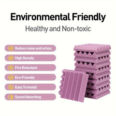24pcs Purple Sound Absorbing Cotton High Density Triangular Slot