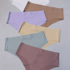 6pcs Seamless Solid Briefs Stretchy Intimates Panties Women's Lingerie