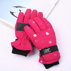 Waterproof Ski Gloves Kids 8-12 Warm Unisex Cold Weather