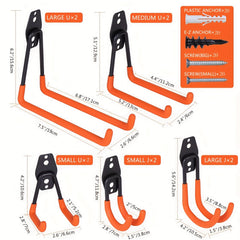10pcs Frosted Steel Garage Storage Hooks Heavy Duty Garage Tool Hangers