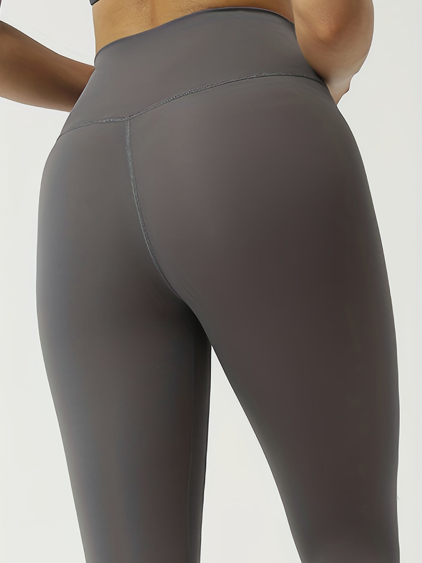 Solid Tight 7pt Yoga Pants With Pockets Sports Fitness Running Leggings