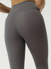 Solid Tight 7pt Yoga Pants With Pockets Sports Fitness Running Leggings