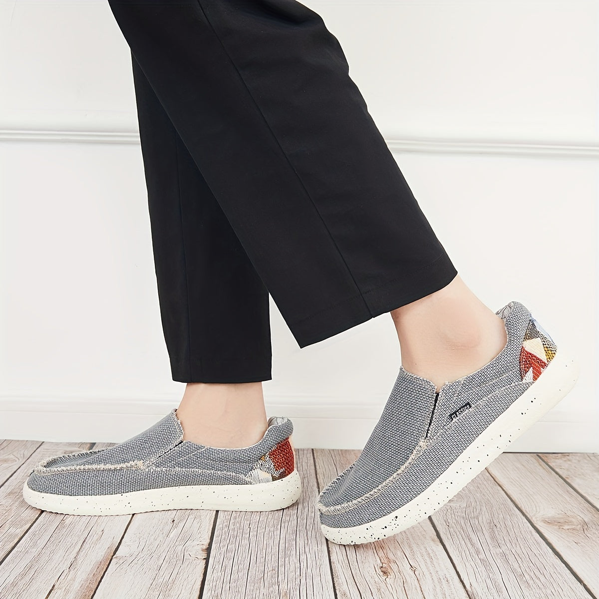 Men's Slip On Canvas Loafer Shoes Anti-Skid Walking Shoes